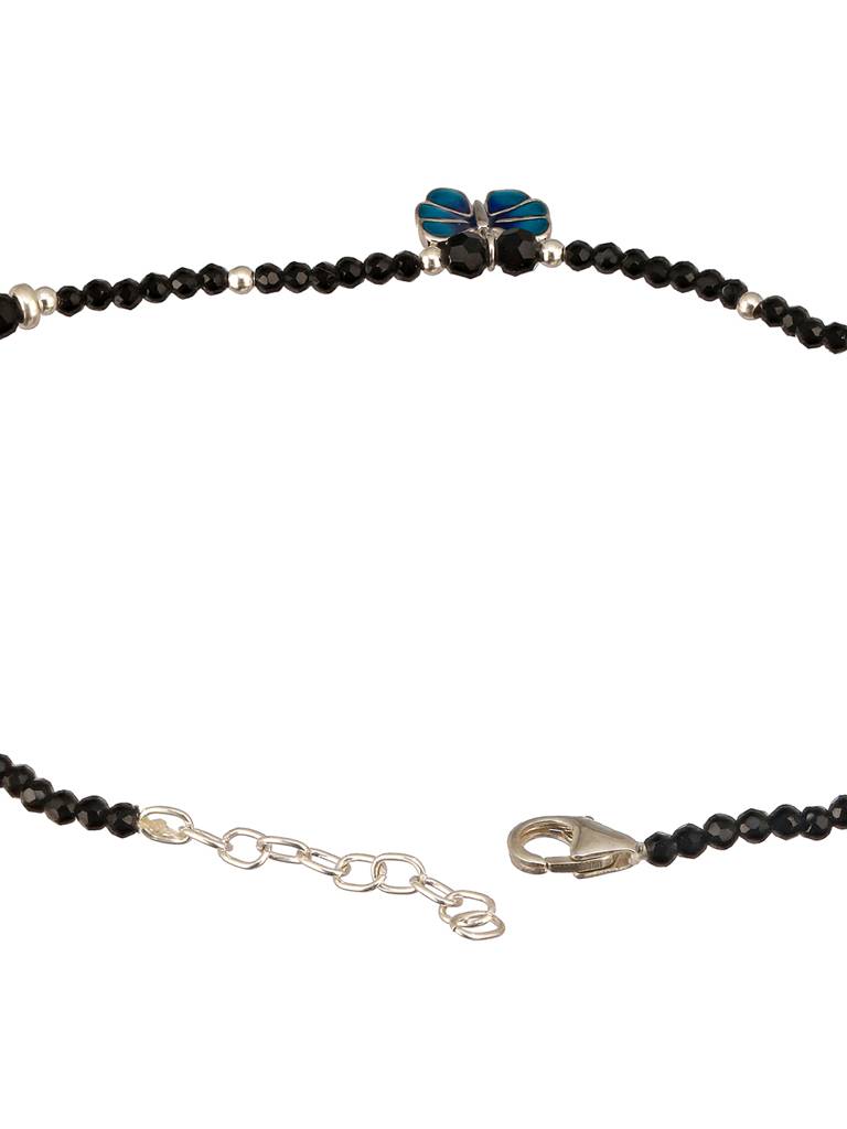 925 Sterling Silver Blue Enamelled Butterfly Charms Payal Anklet : AGPL5264