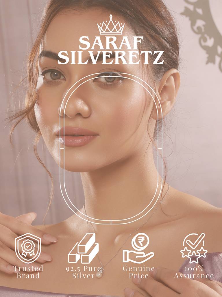 925 Sterling Silver Zircon & Pearl Embellished Delicate Pendant Neckalace & Chain : AGLK5272