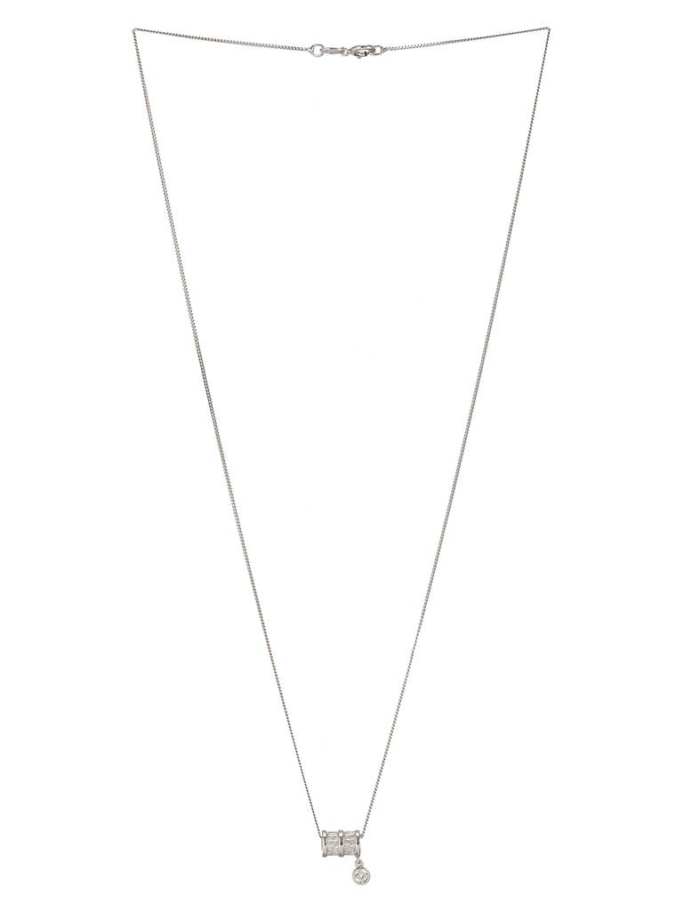 925 Sterling Silver Rhodium Plated Delicate Pendant Necklace & Chain : AGLK5276