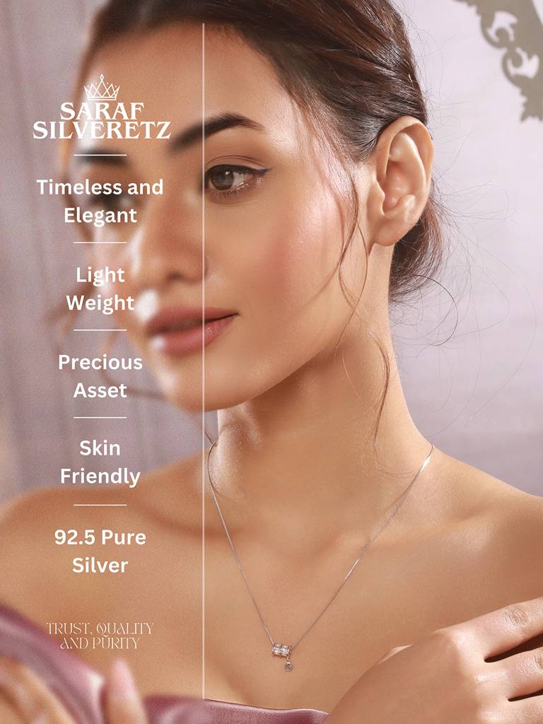 925 Sterling Silver Rhodium Plated Delicate Pendant Necklace & Chain : AGLK5276