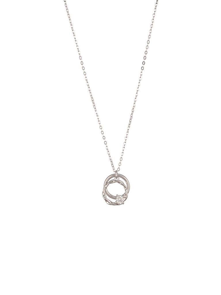 925 Sterling Silver Hearty Circle Of Love Minimal Necklace & Chain : AGLK5301