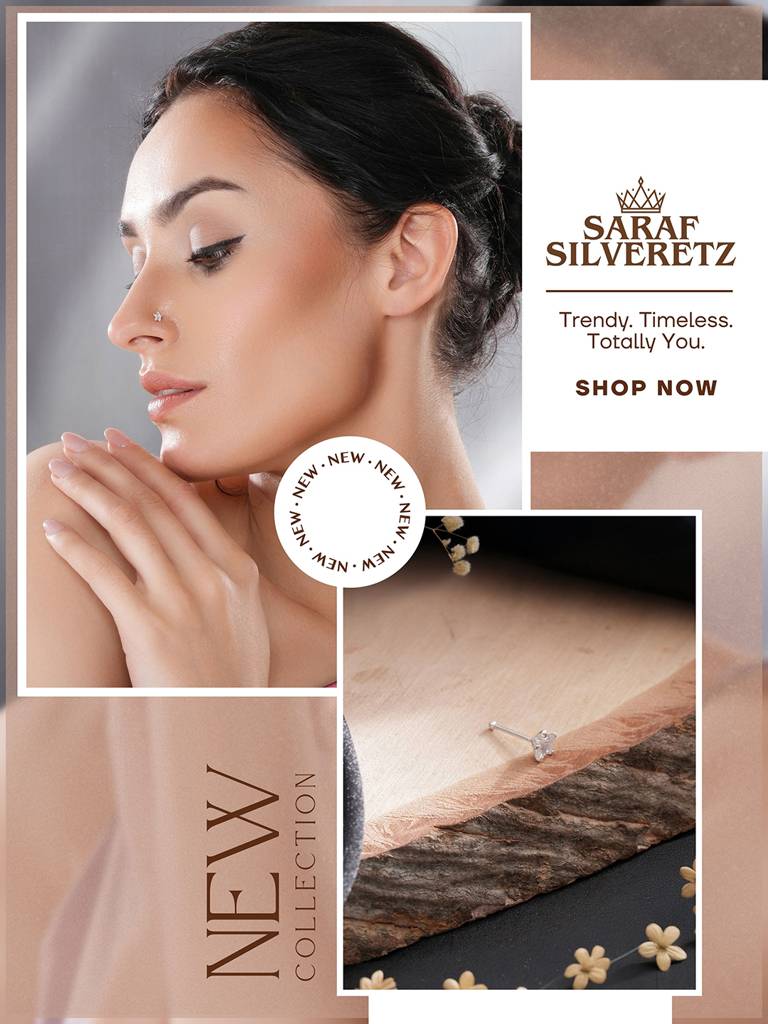 925 Sterling Silver Star Shaped Ad Embellished Solitaire Studds Nose Ring : AGNT5328