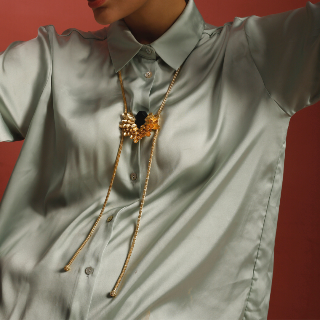 Black Stone Statement Necklace : GG-2003