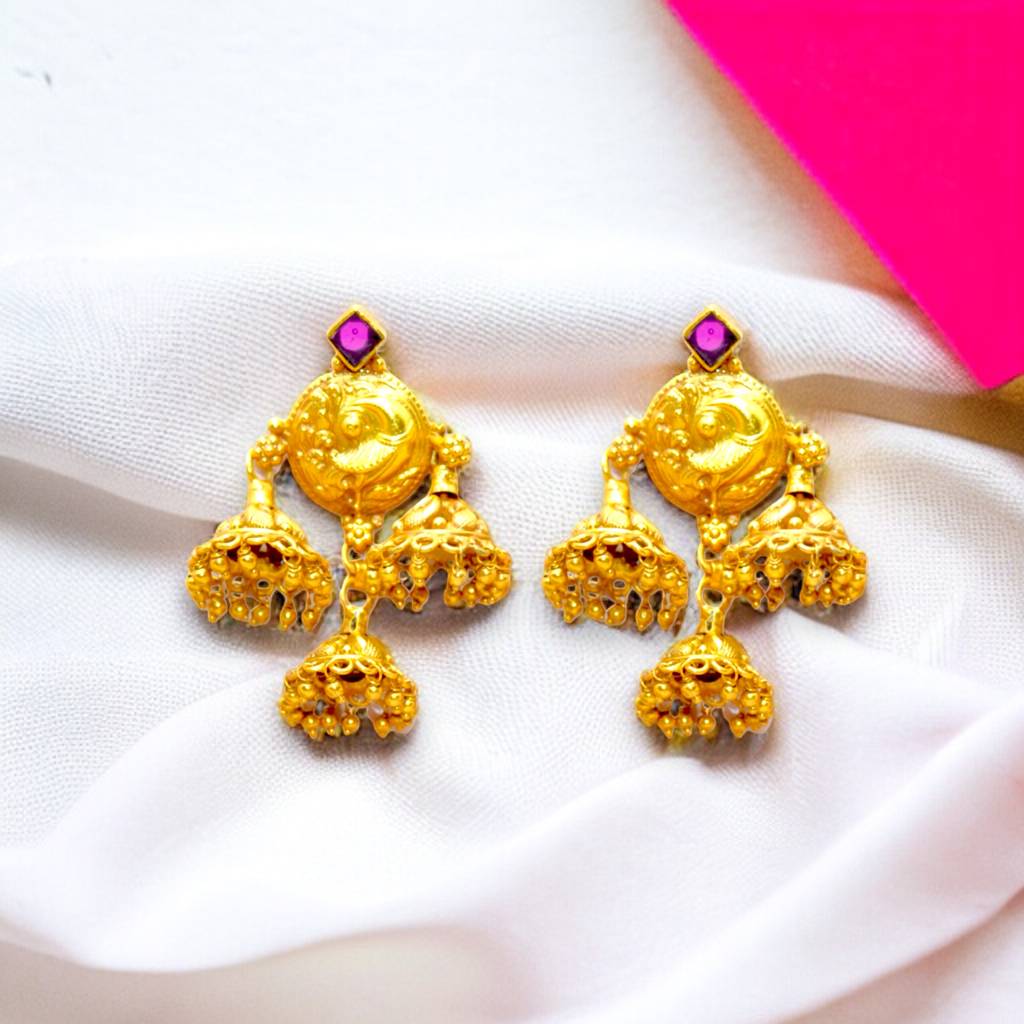 Golden Feather Jhumka : 551