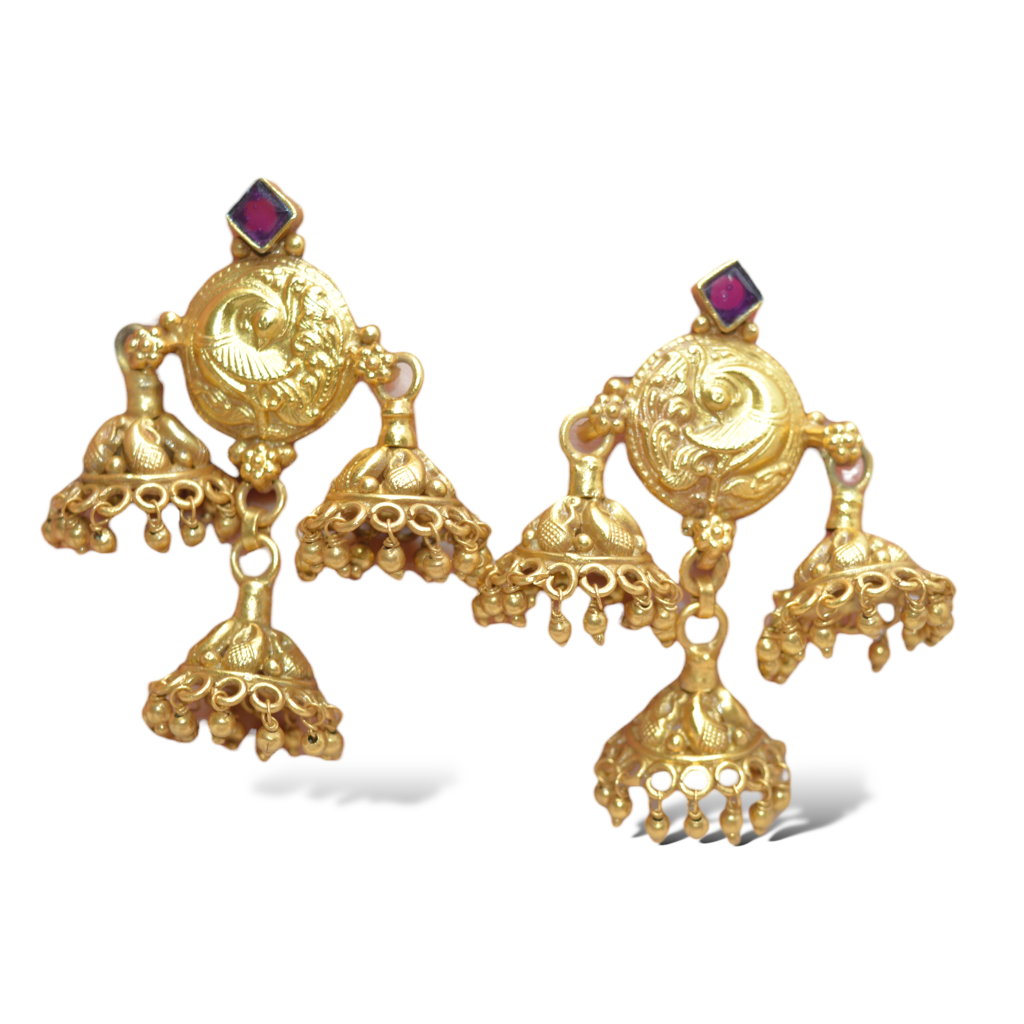 Golden Feather Jhumka : 551
