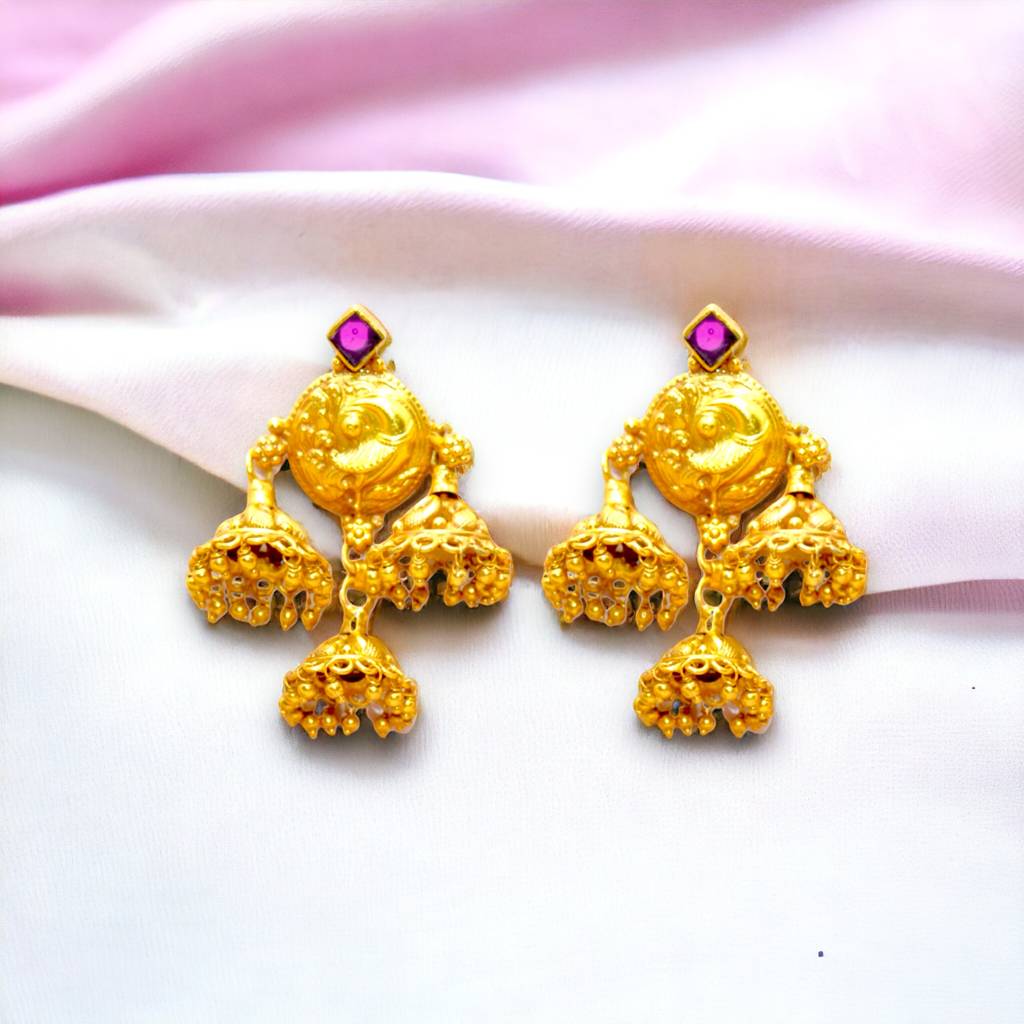 Golden Feather Jhumka : 551