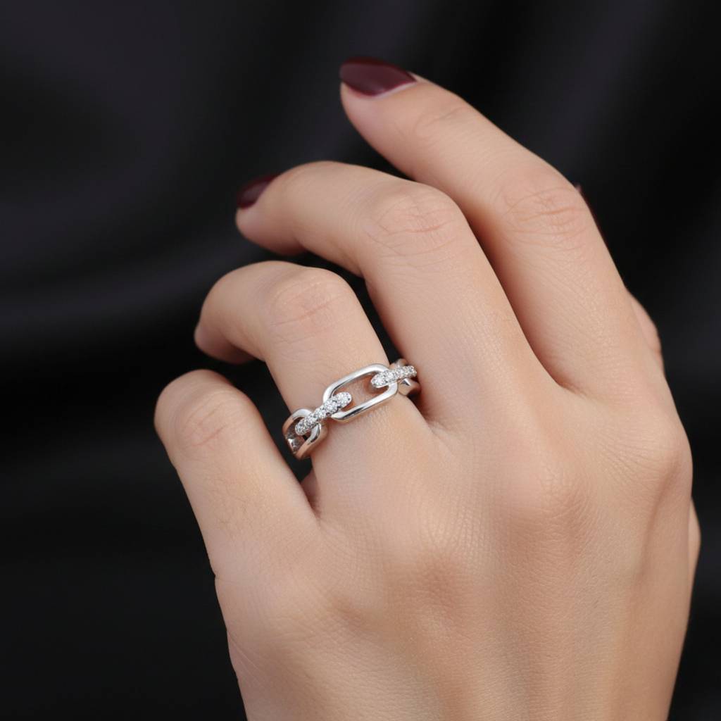 Chic Silver Ring : 07-SADR-7