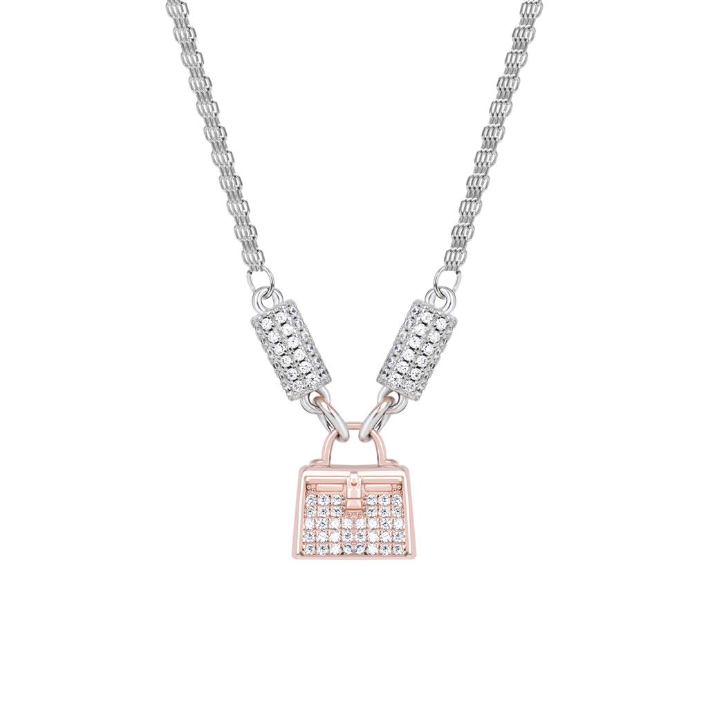 Lock Pendant Necklace In Silver Color : AJNC137