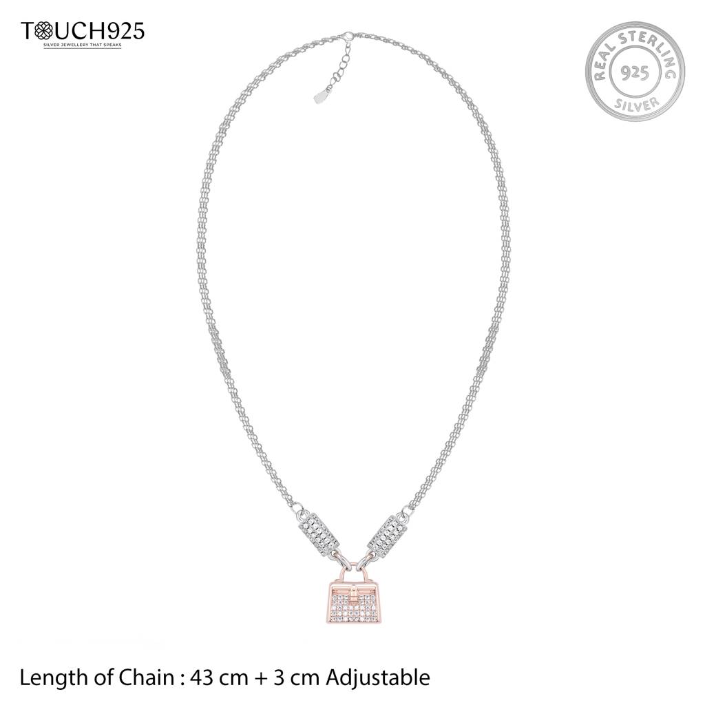 Lock Pendant Necklace In Silver Color : AJNC137