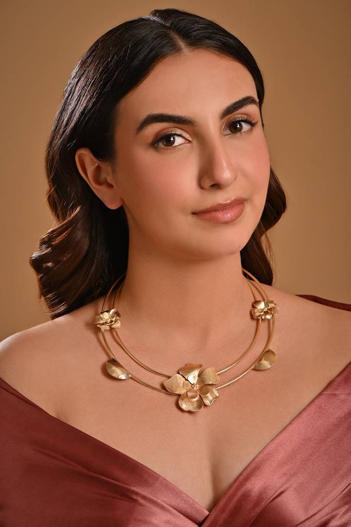 3D Floral Choker Neckalce : RB2717