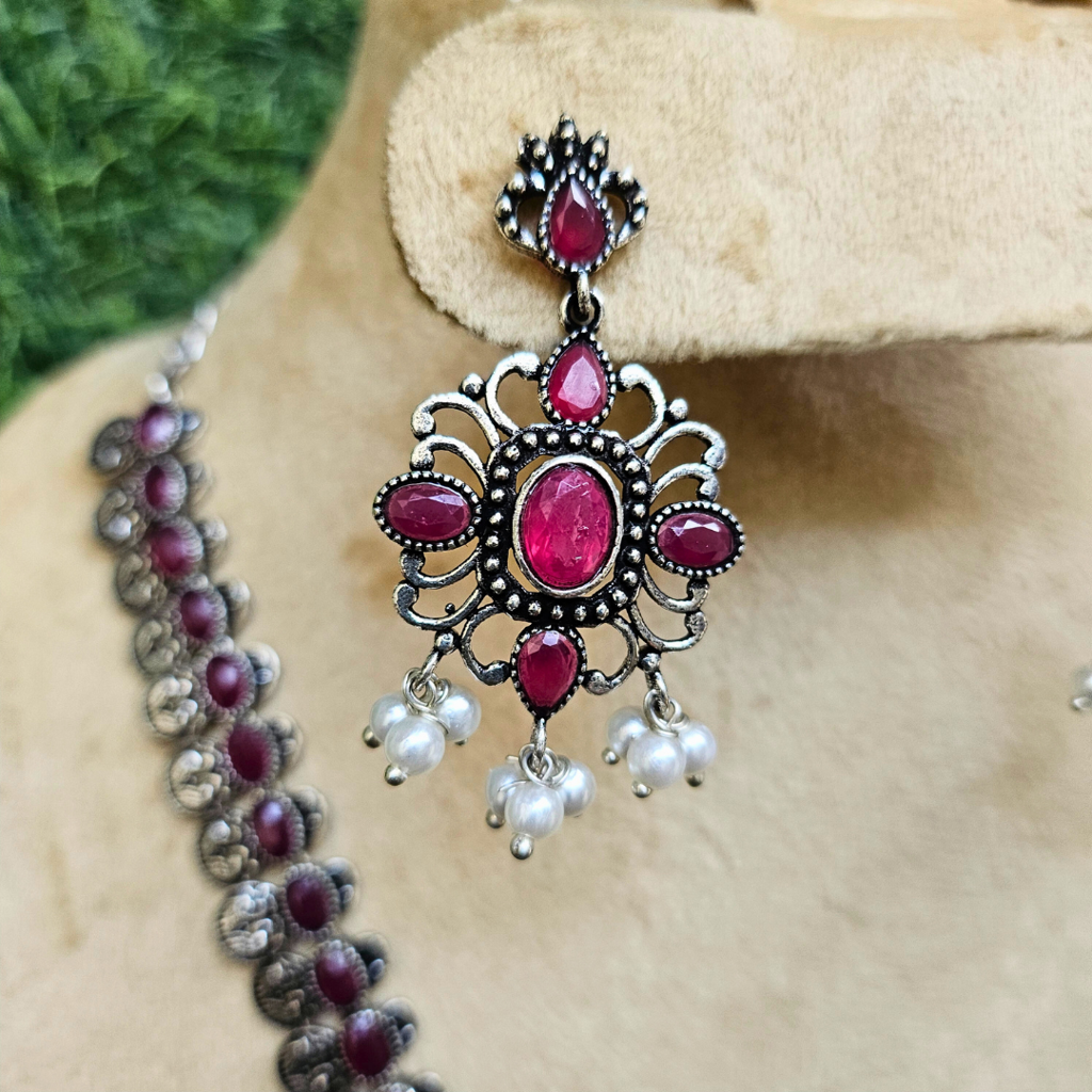 Heritage Jadau Silver Necklace : NL012