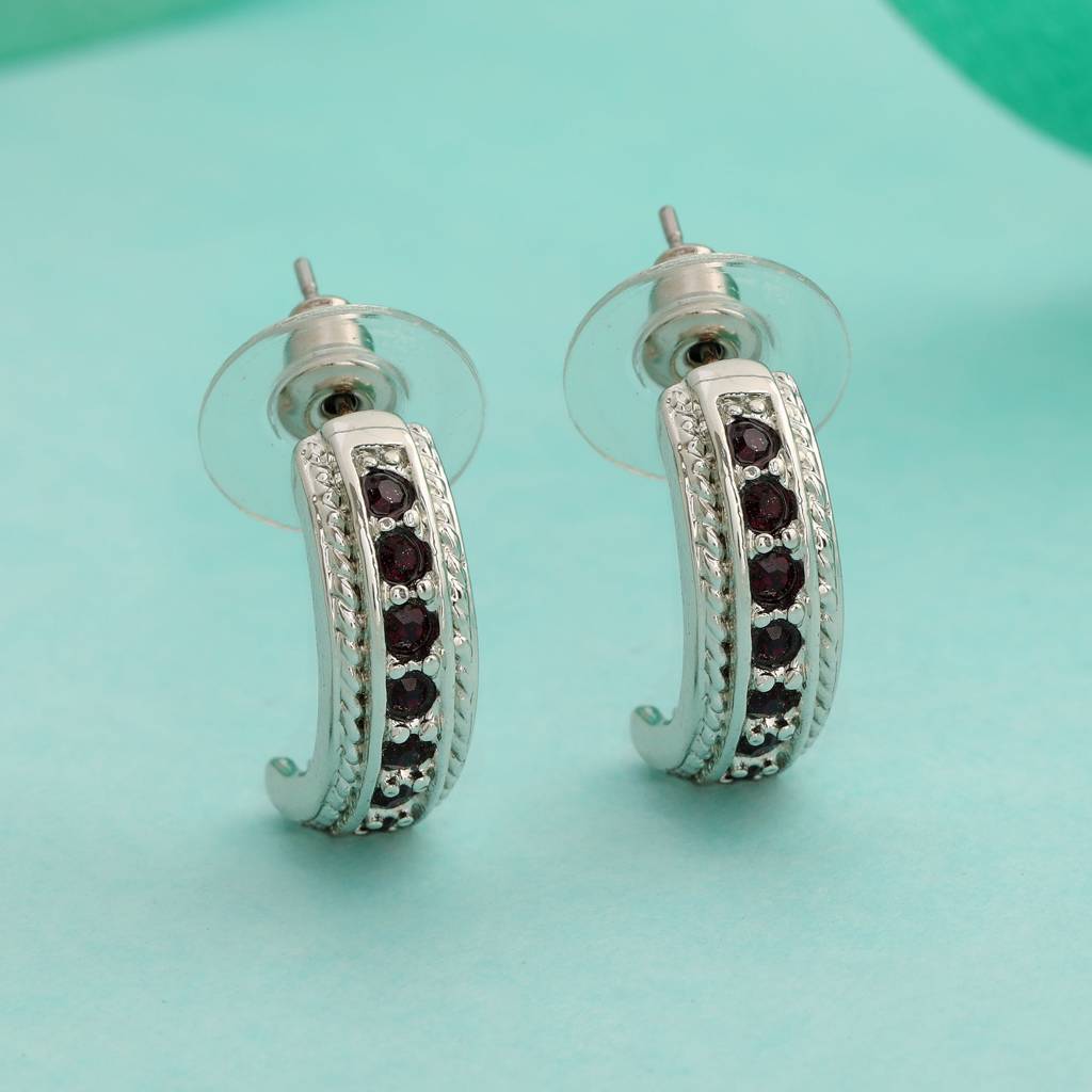 Estele Rhodium Plated Trendy Candy Stud Earring With Fancy Crystals For Women : 766703RDER