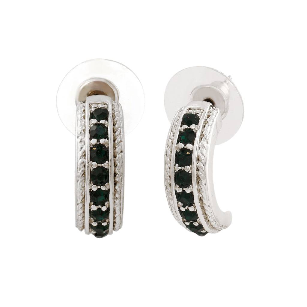 Estele Rhodium Plated Trendy Candy Stud Earring With Fancy Crystals For Women : 766703GNER