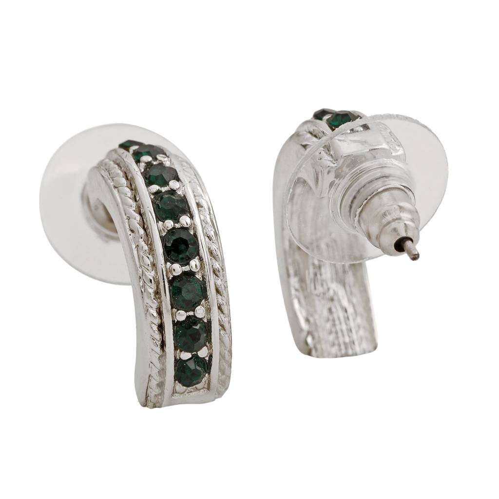 Estele Rhodium Plated Trendy Candy Stud Earring With Fancy Crystals For Women : 766703GNER