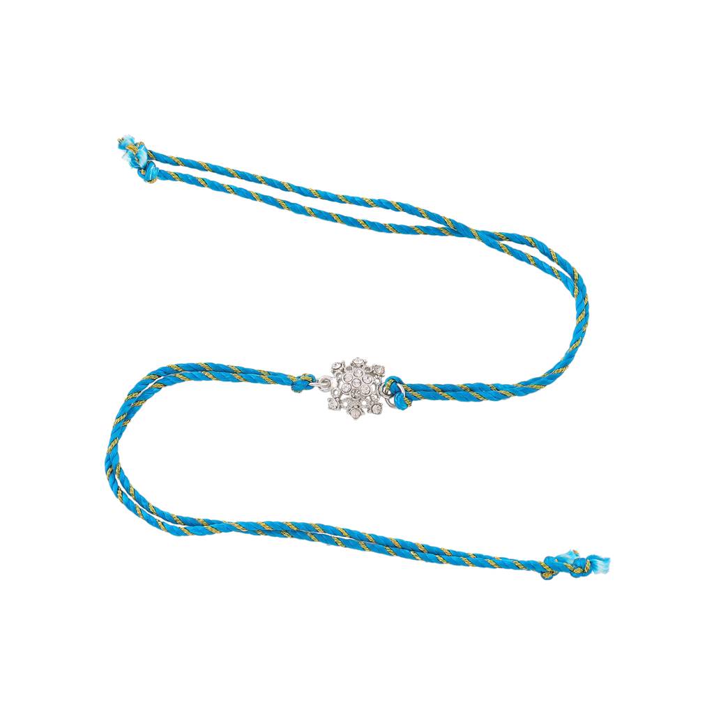 Estele Rhodium Plated Nakshi Style Rakhi With Austrian Crystals And ...