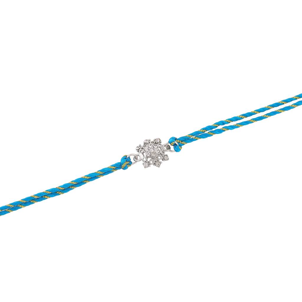 Estele Rhodium Plated Nakshi Style Rakhi With Austrian Crystals And ...