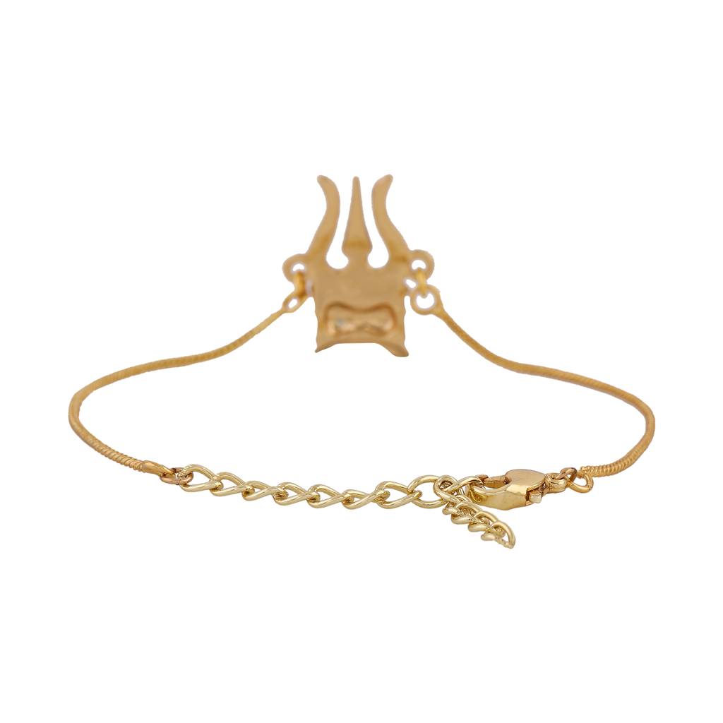Estele Gold Plated Trishool & Damru Bracelet With Divine For Men And Women : 102161-IGBR