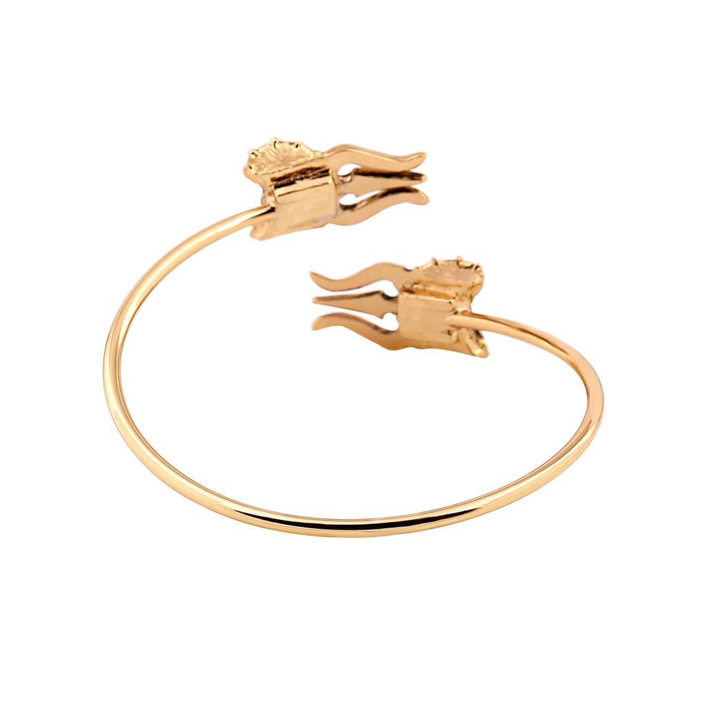 Estele Gold Plated Spiritual Trishul & Damru Bracelet For Women : 102064-IGBR