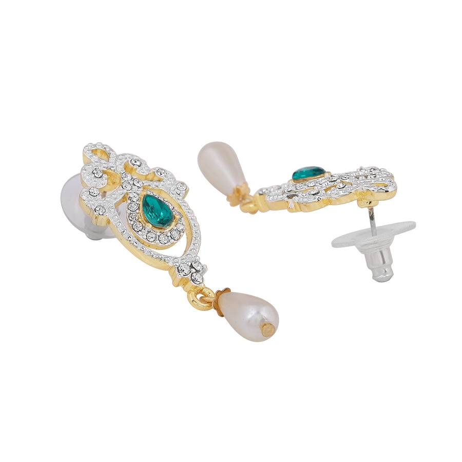 Estele Gold Plated Sparkling Necklace Set For Women : 8922NKER