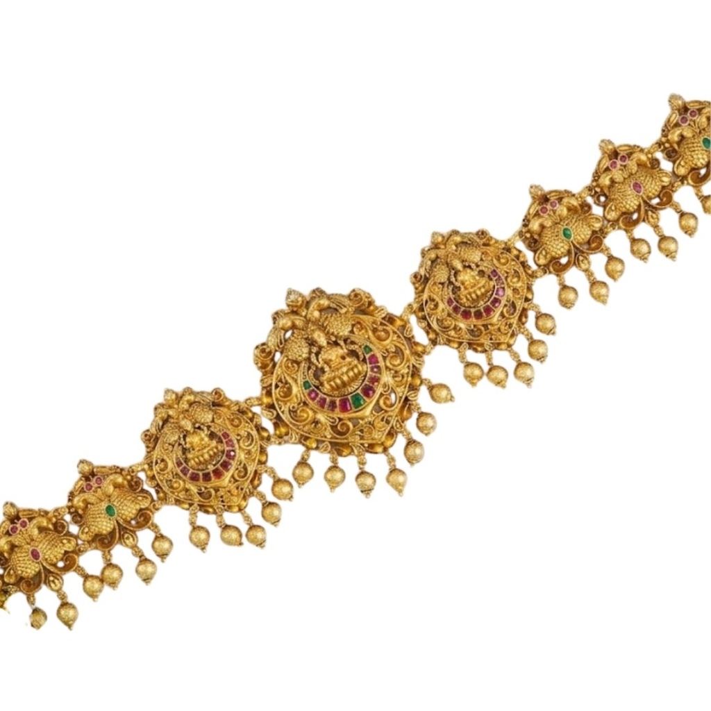 Trideva Kamarpatta – 1 Gram Gold Plated Laxmi Waist Belt : V-1280