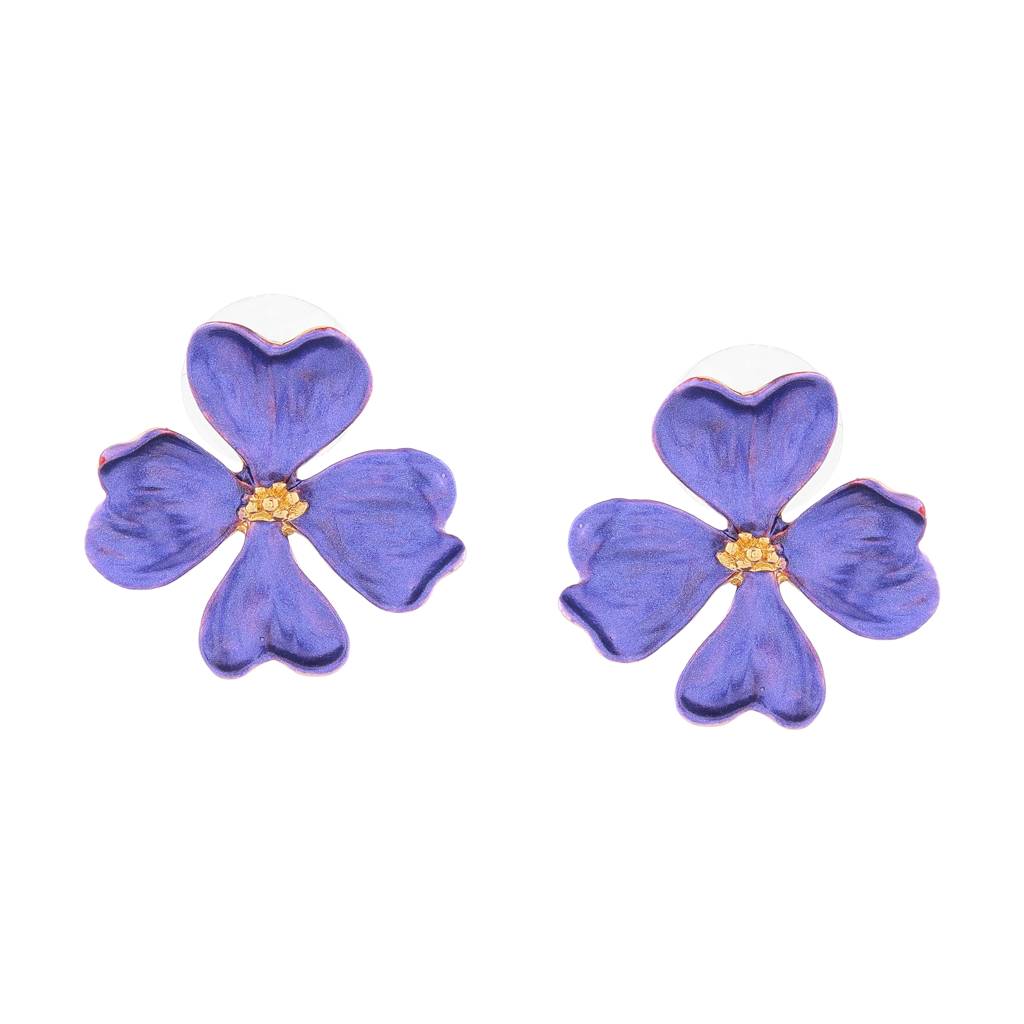 Estele Gold Plated Flower Designer Stud Earrings For Women : 5979-ERER