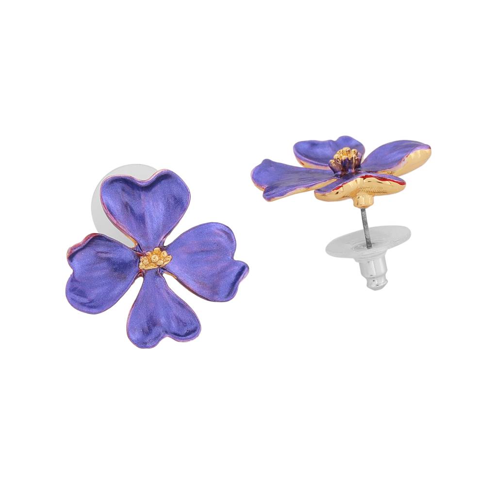 Estele Gold Plated Flower Designer Stud Earrings For Women : 5979-ERER