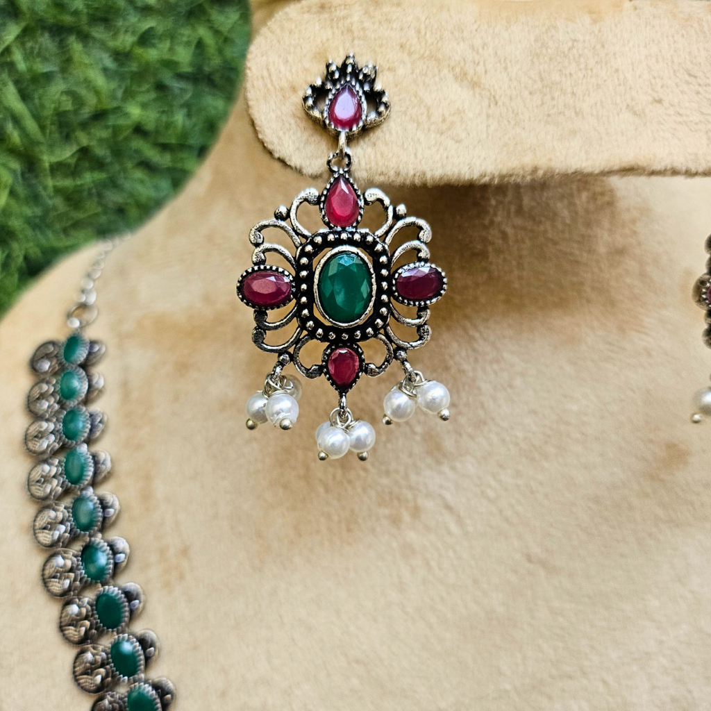 Heritage Jadau Silver Necklace : NL012