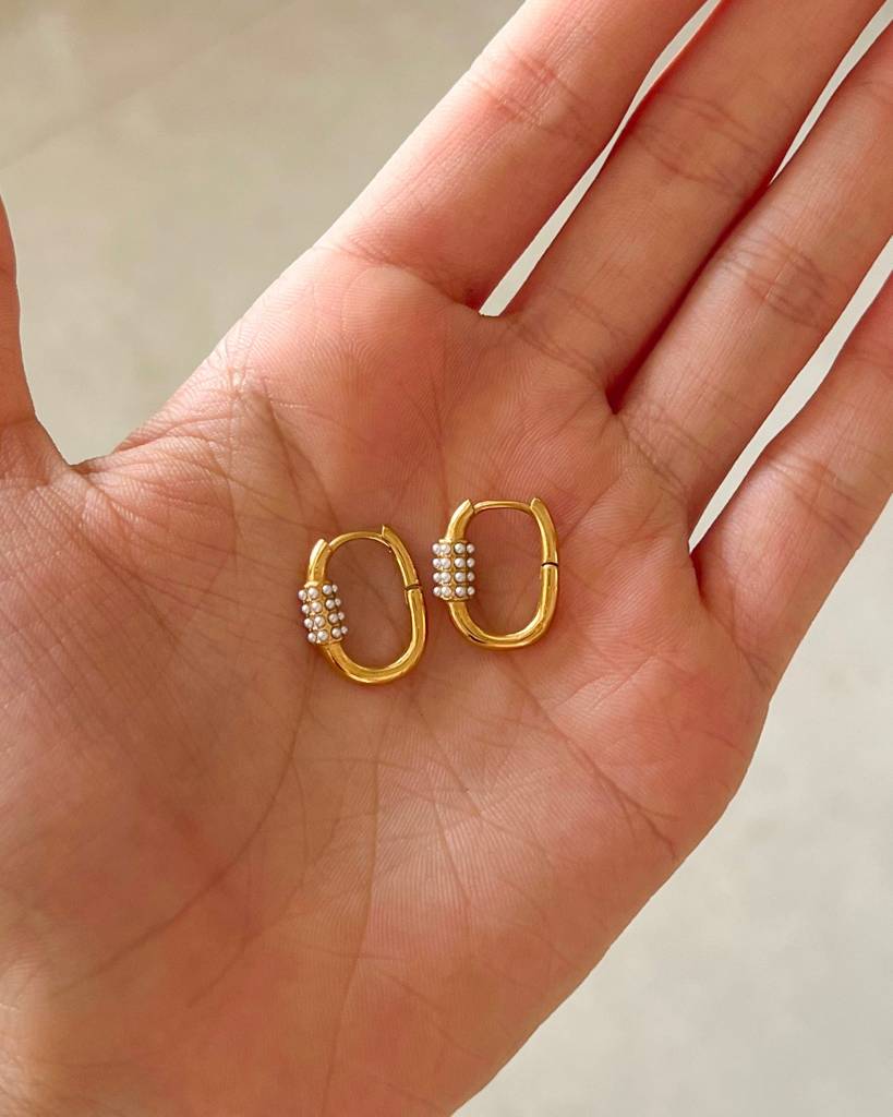 18K Gold Plated Freya Pearl Earrings : E59