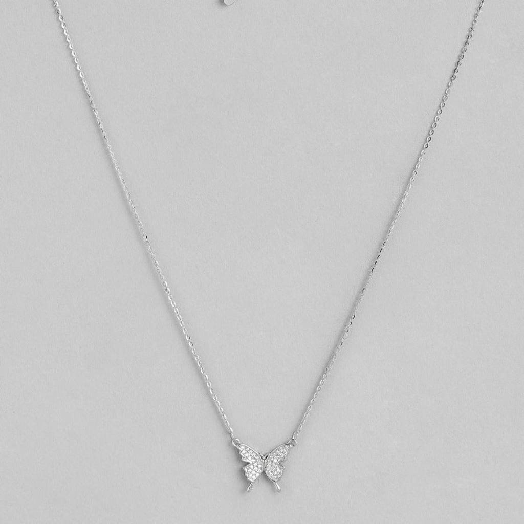 Butterfly Cz 925 Sterling Silver Necklace : NL-30103