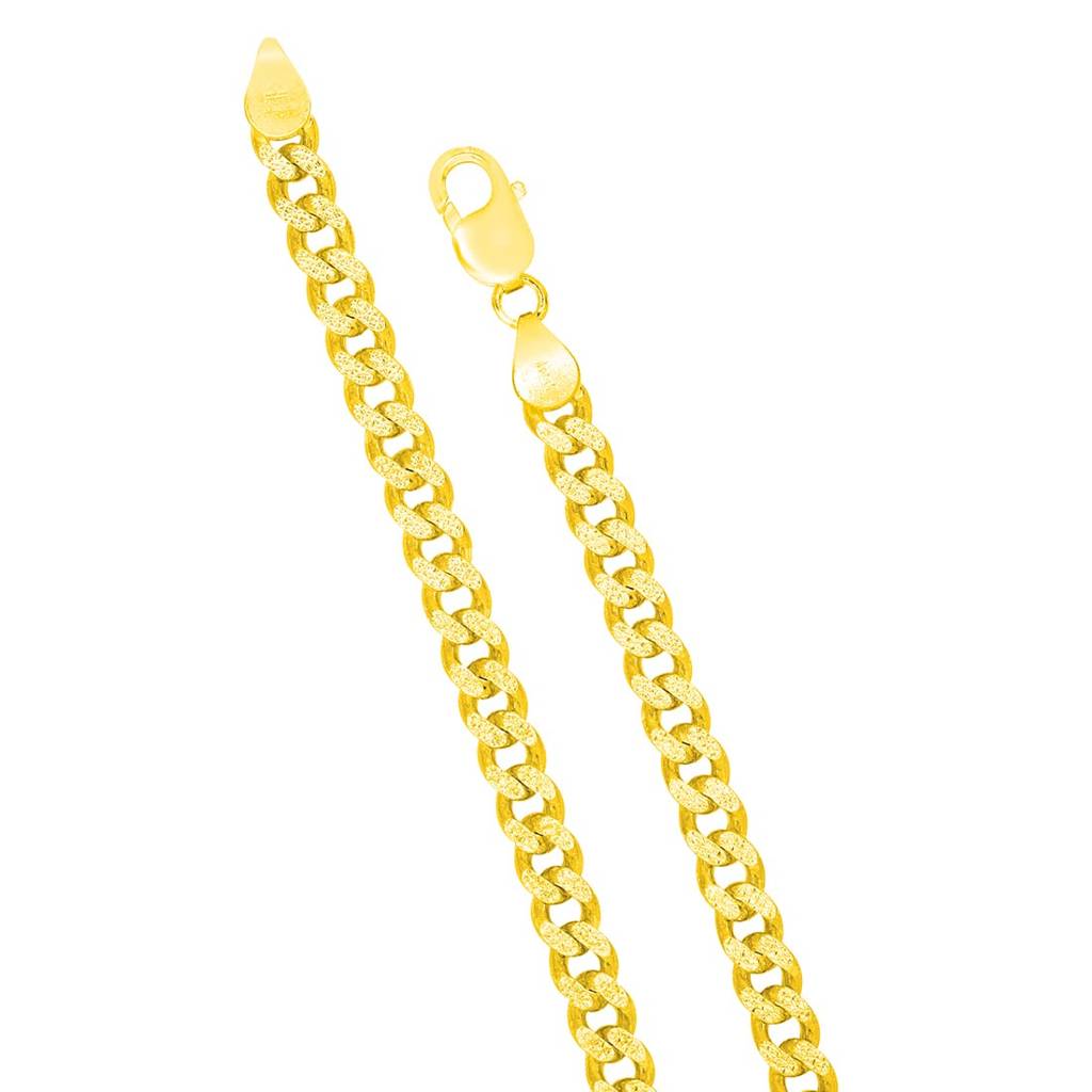 Refined Linked Gold Plated 925 Sterling Silver Men'S Chain : CH-10056-G-20-INCH