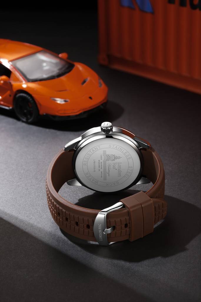 Duke Collection Analog Quartz Watch For Men With Silicone Strap, Round Metal Case, Date Display, Luminous Hands  : LFM10005-03