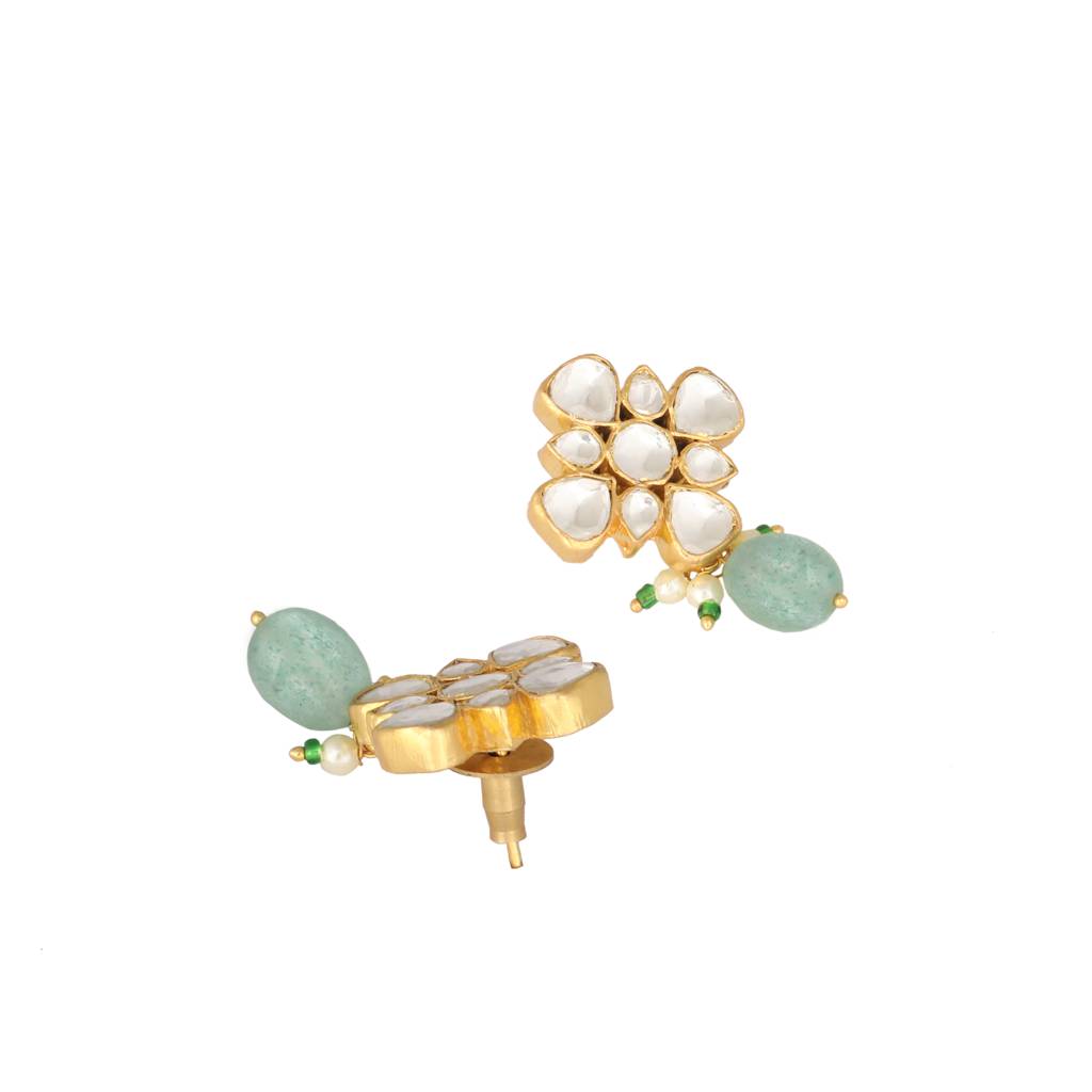 22K Gold Plated Kundan Paradise Studs : YI24A0467E