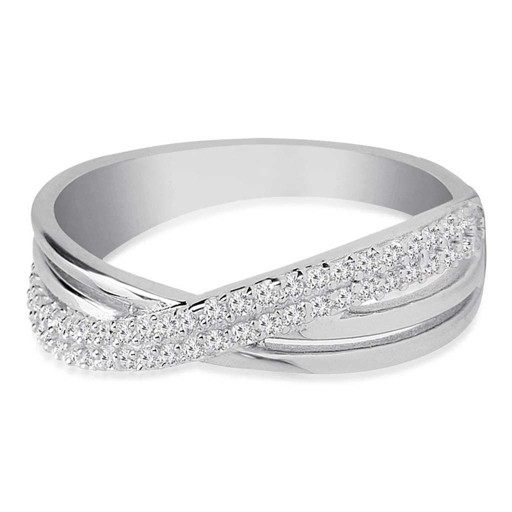 Divine Cross Rhodium Plated 925 Sterling Silver Women'S Ring : RNG-40317-6-R