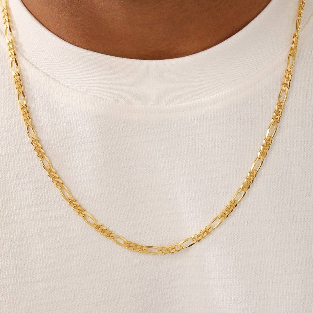 Classic Gold-Plated 925 Sterling Silver Men'S Figaro Chain : CH-10061-G-24-INCH