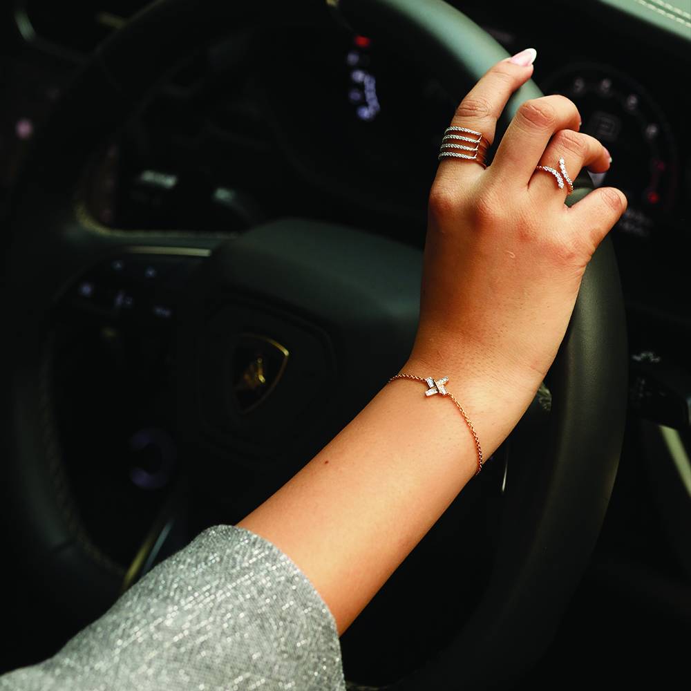 Geometric Glow - Lab Diamond Bracelet : LLBR0108