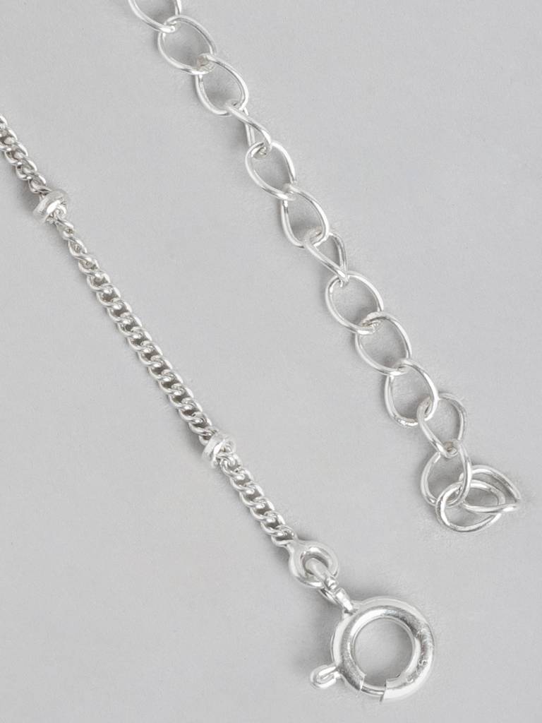 92.5 Silver White Kundan Sacred Lotus Necklace : U100SG005MY015