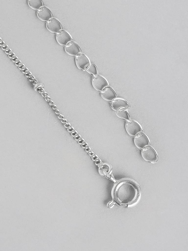 92.5 Silver Green Zircon Loop Necklace : U100SG005MY049