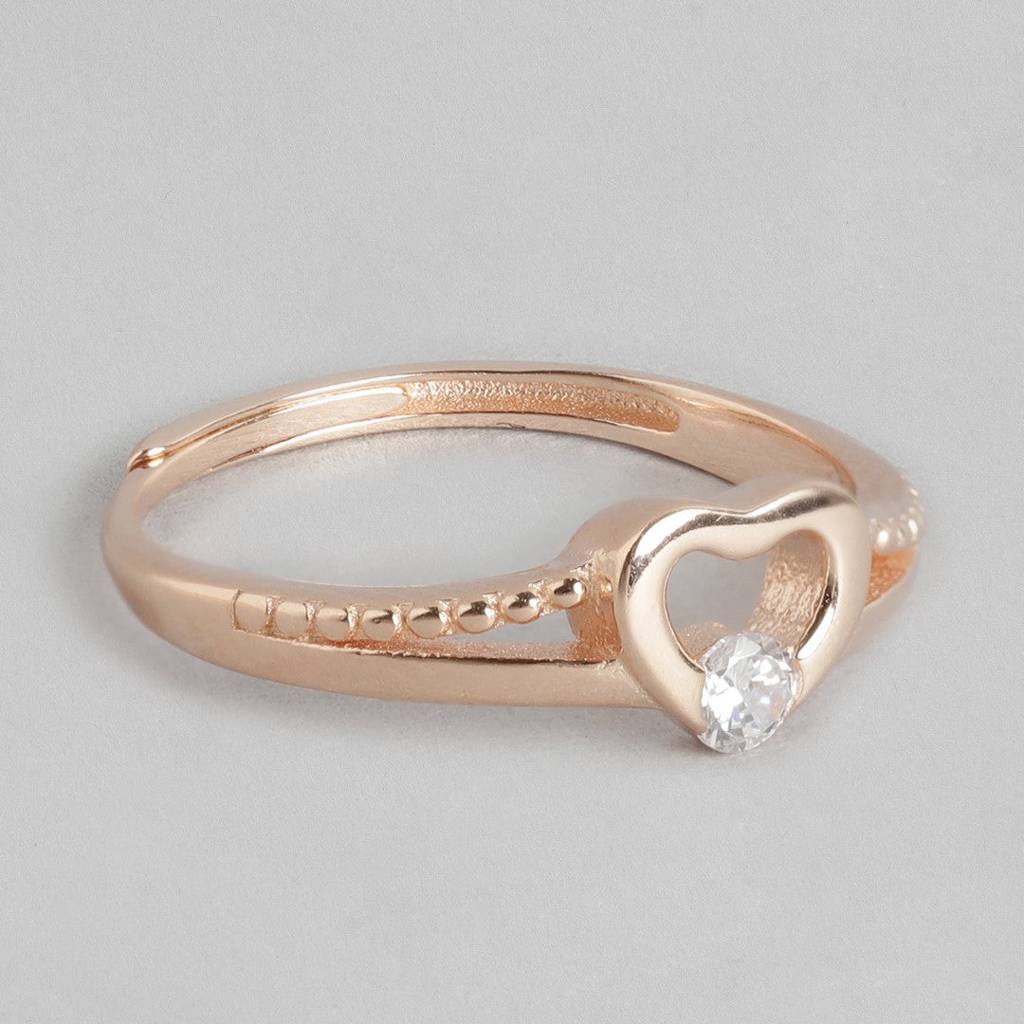 Everlasting Love - Beloved 925 Silver Ring In Adjustable Rose Gold (Adjustable) : RNG-40033