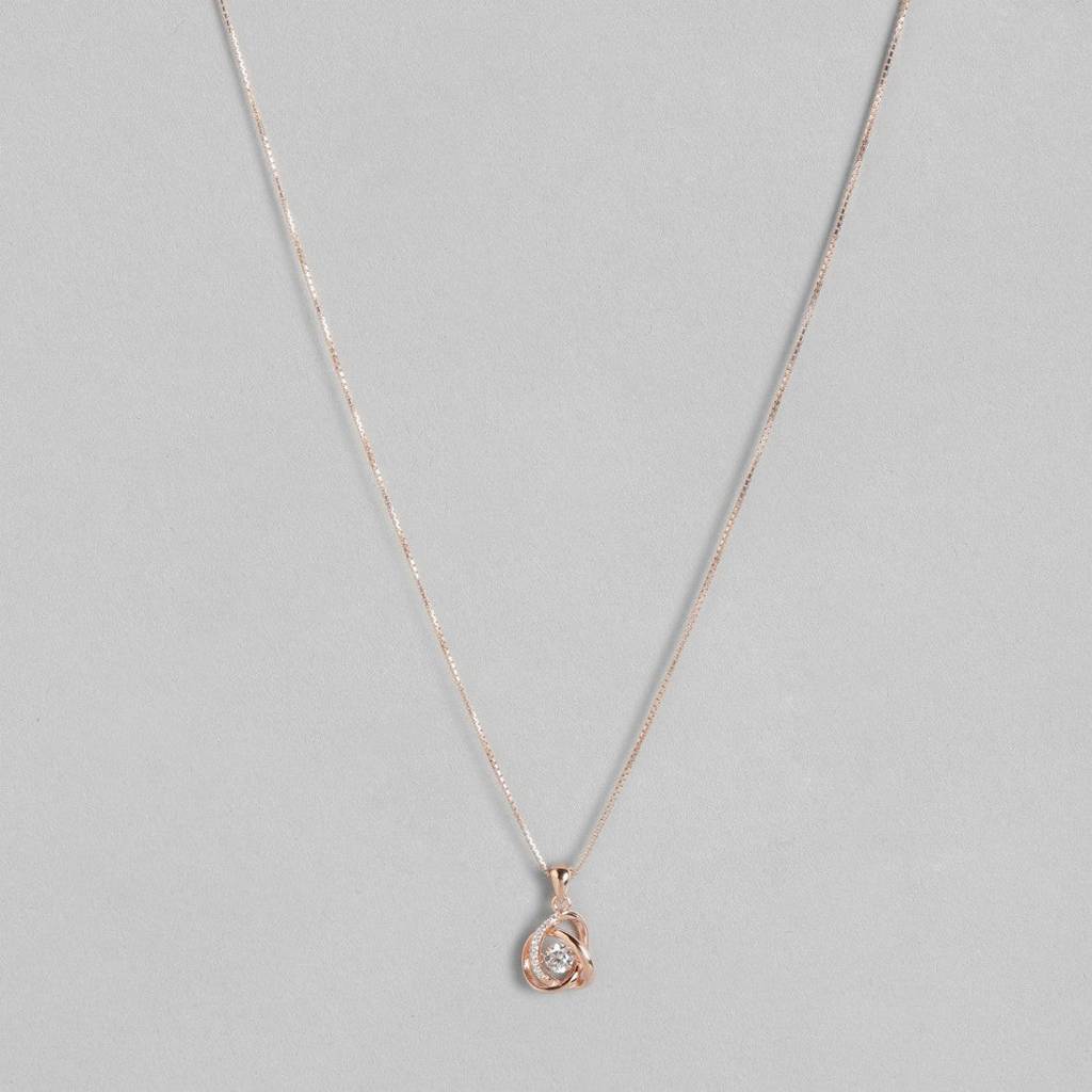 Universal Embrace Rose Gold 925 Silver Necklace With Chain : PEN-30009-C
