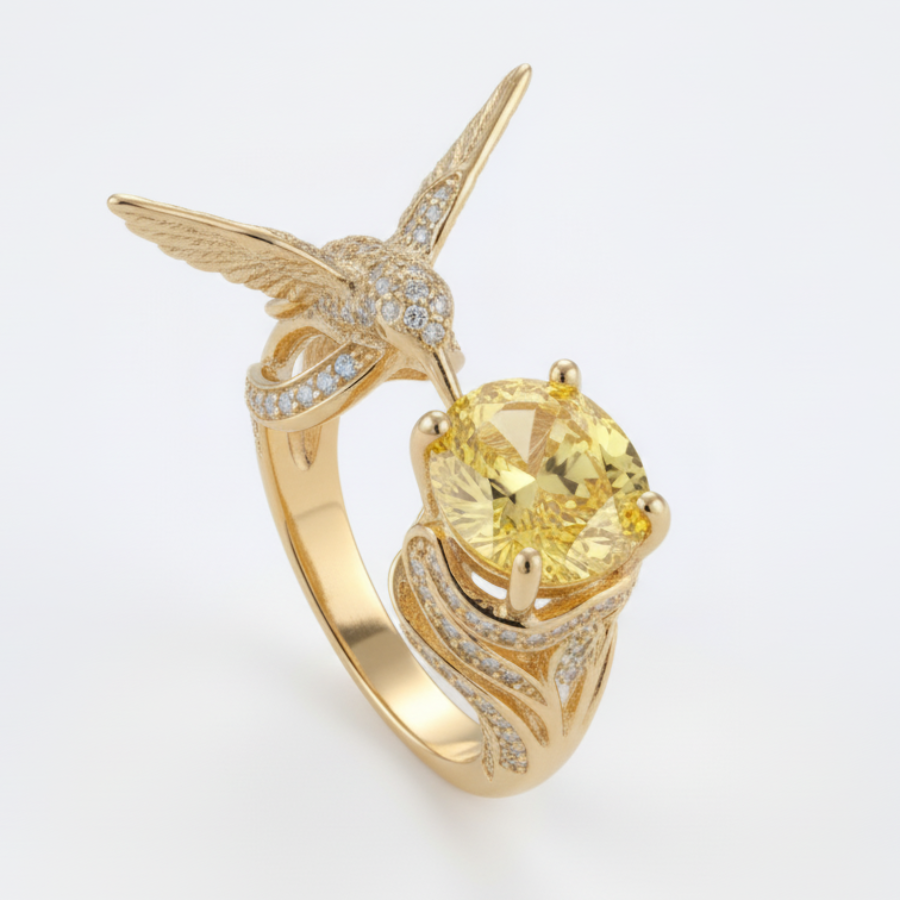 Bird Wing 18K Gold Plated Ring For Women | Freedom Inspired Open Design Ring : 5994359878