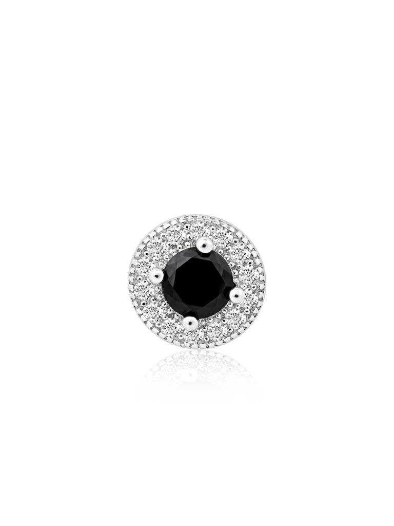 Midnight Pavé Silver Stud Earrings : EUS219