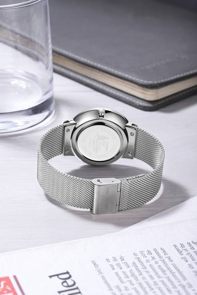 Surrey Collection Analog Quartz Watch For Men With Mesh Strap, Round Metal Case, Date Display : LFM10006-11