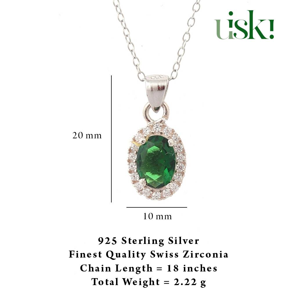Iski Uski 925 Sterling Silver Jessa Emerald Pendant