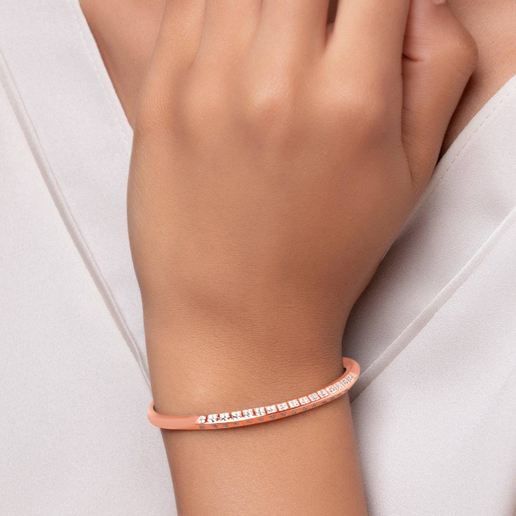 Elegant 925 Sterling Silver Cz Studded Silver Bracelet : BR-80143