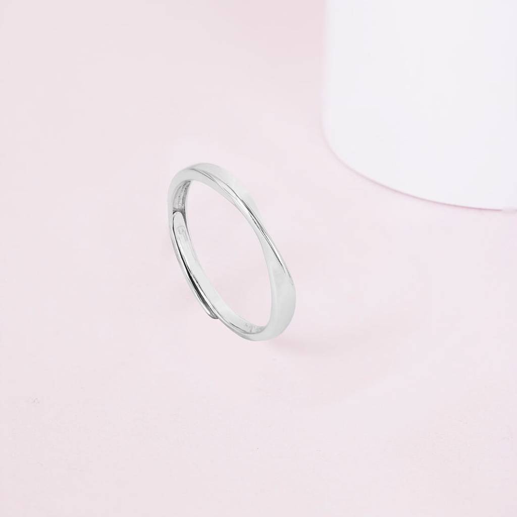 Classy Cut 925 Sterling Silver Rhodium Plated Female Ring (Adjustable) : RNG-40064