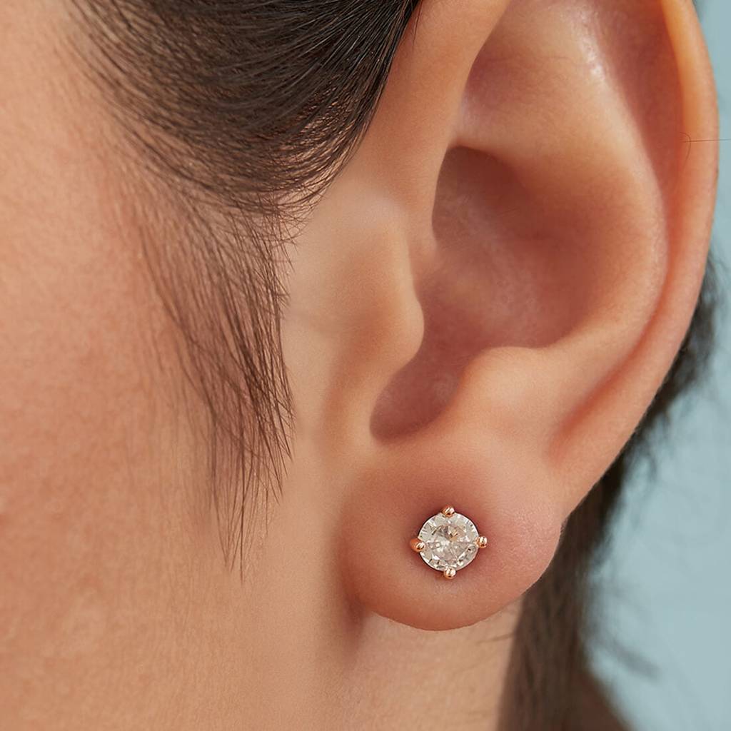Sensational Solitaire 925 Silver Jewellery Set In Rose Gold : JS-70037-C