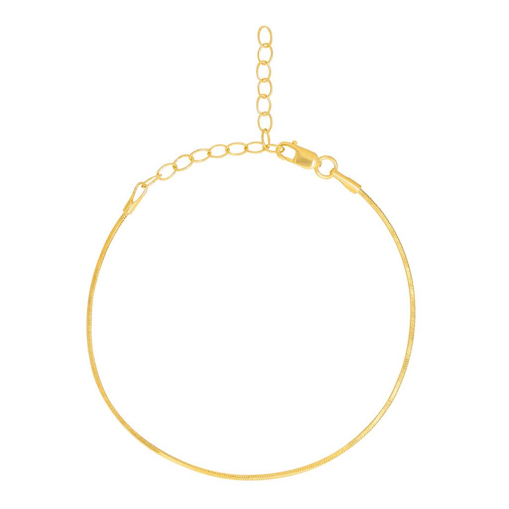 Golden Chainlink Gold Plated 925 Sterling Silver Chain Bracelet : BR-80380-G