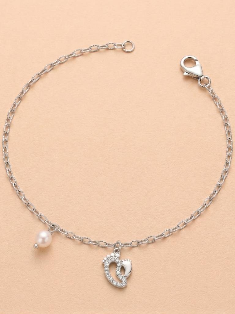 Feet & Pearl Charm Bracelet : BR1145
