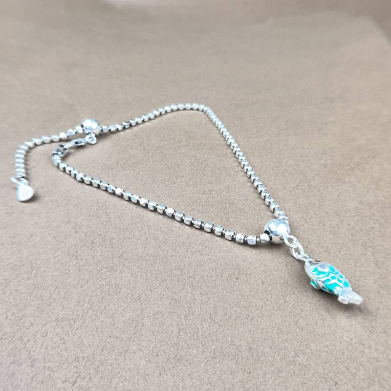 925 Sterling Silver Exquisite Anklet | Turquoise Silver Anklet For Women : AK1001