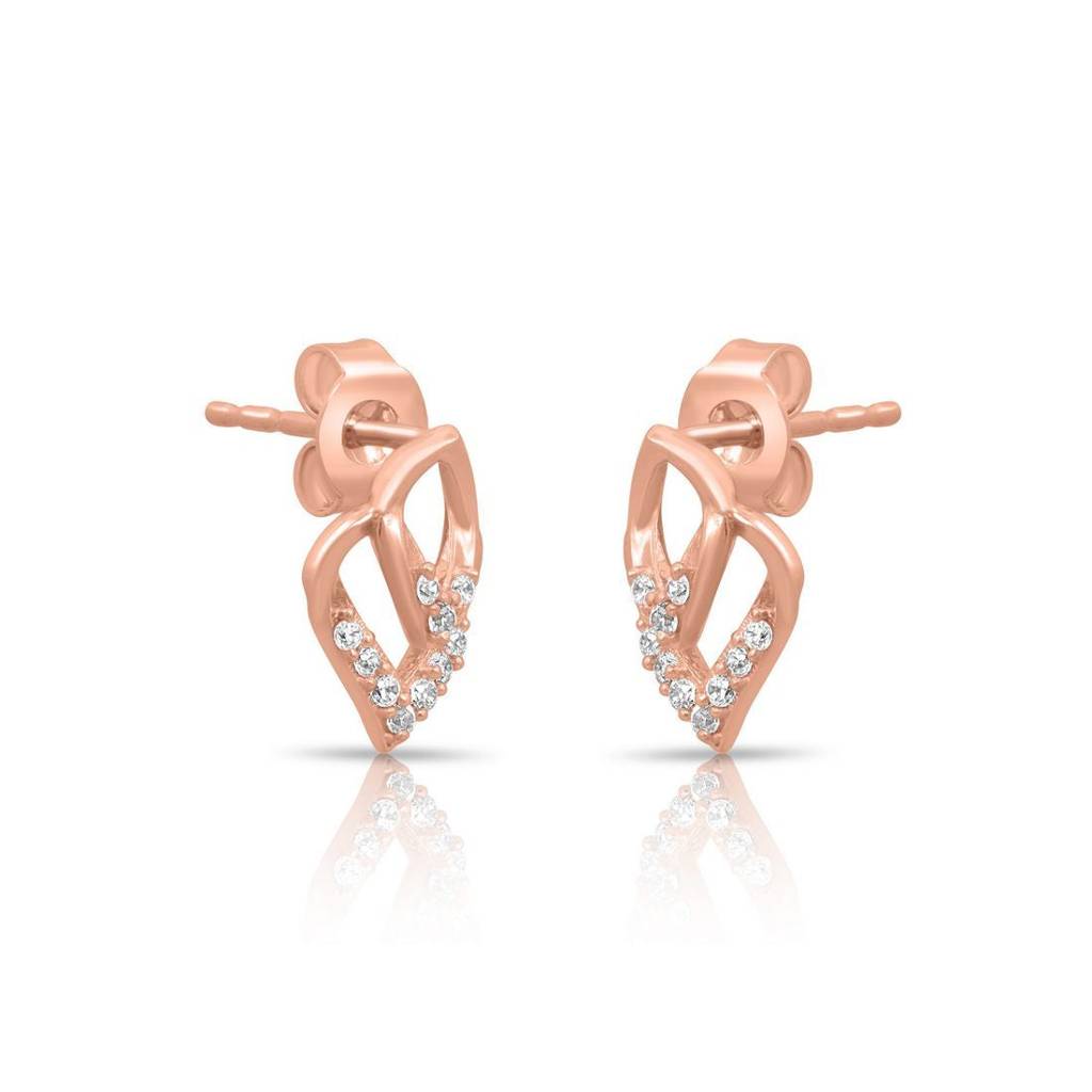 Graceful Shapes Rose Gold Plated 925 Sterling Silver Earrings : EAR-20824-RG